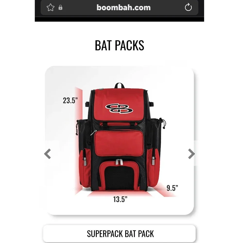 New Boombah Superpack Bat Bag Navy Red Baseball/Softball Backpack 23.5x13.5x9.5